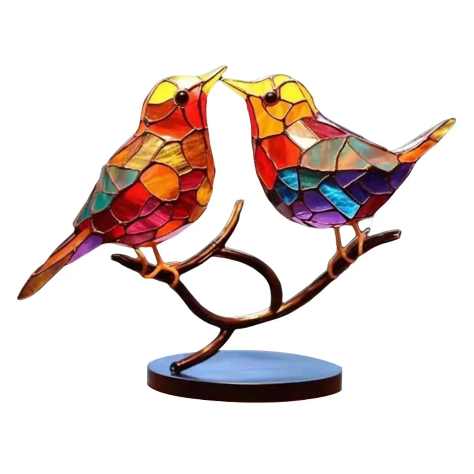 Acrylic Stained Birds Ornament