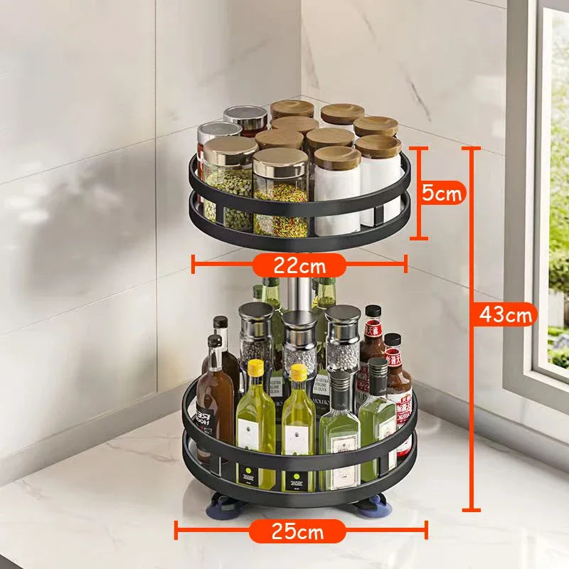 360°Rotation Spice Rack Organizer