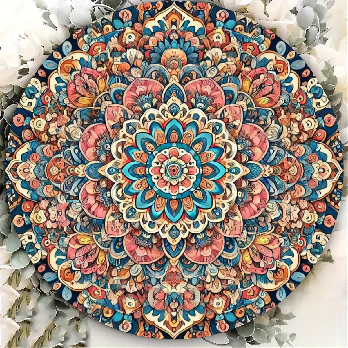 Mandala Flower Pattern Aluminum Sign