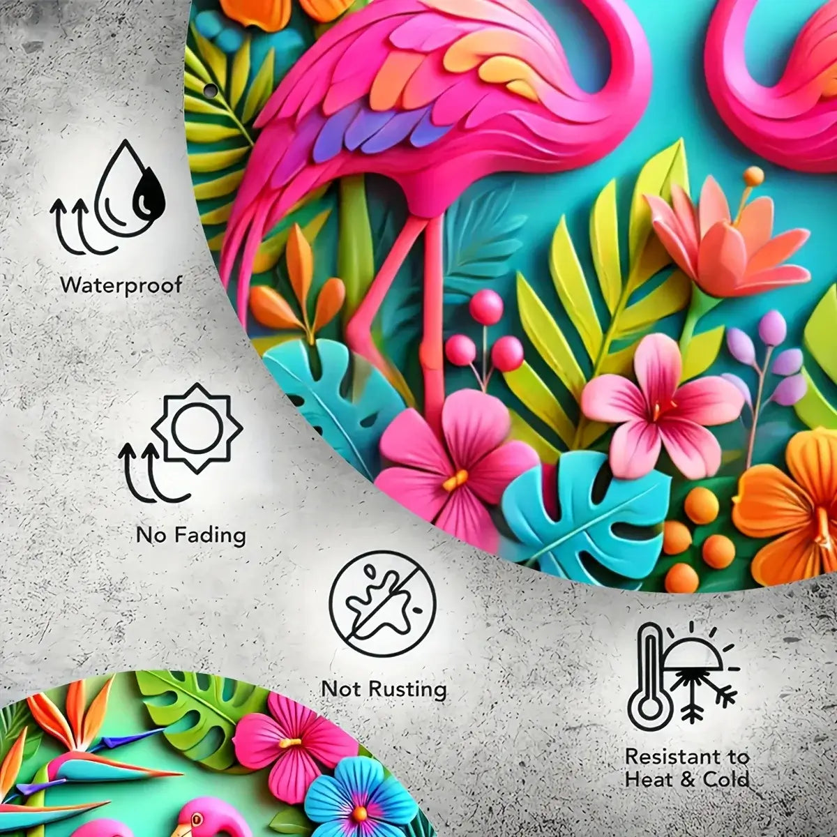 Flamingo Metal Wall Art Decor