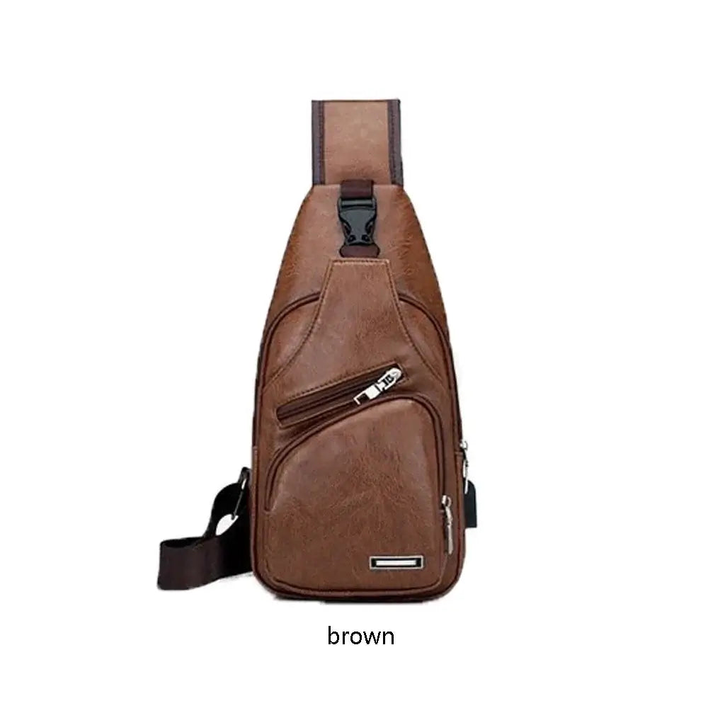Travel Crossbody Bag - Multifunctional | Spacious and Versatile in classic brown, ideal for travel with modern features and compact design.