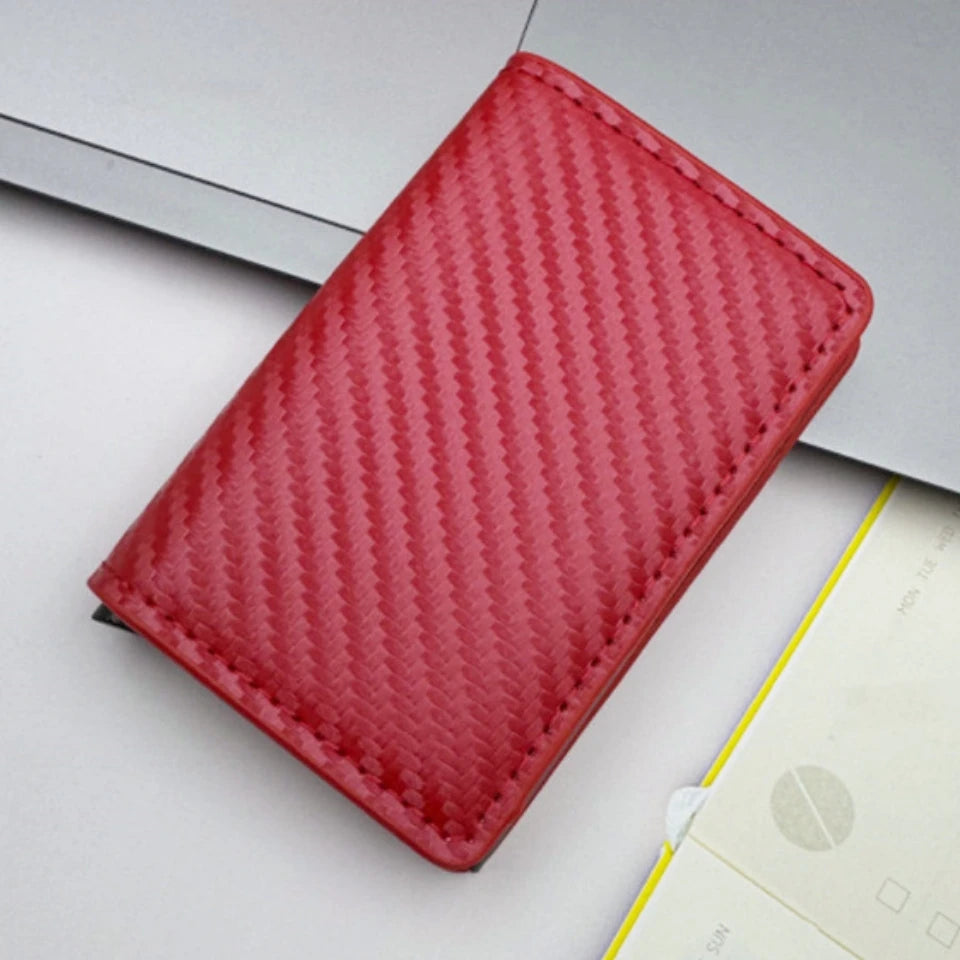 Carbon Fiber Credit Card Wallet Men RFID Smart