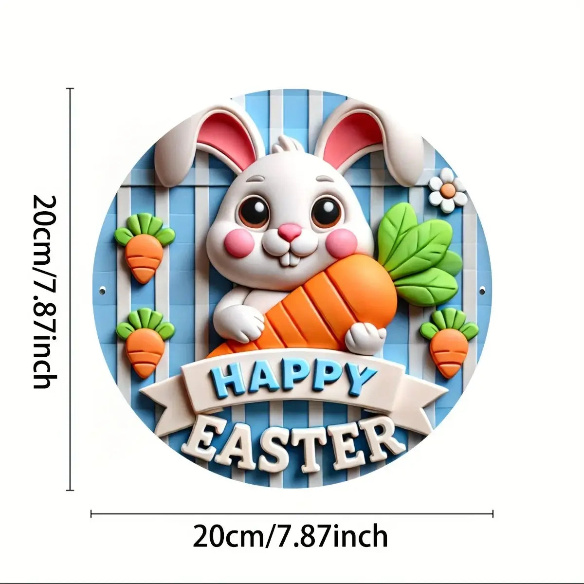 Easter Bunny Metal Sign 8x8 inch