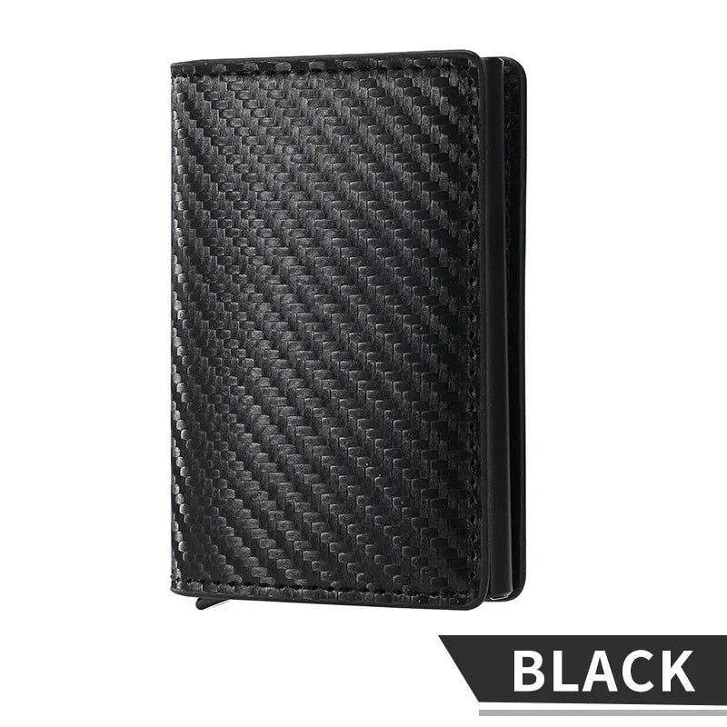 Carbon Fiber Credit Card Wallet Men RFID Smart