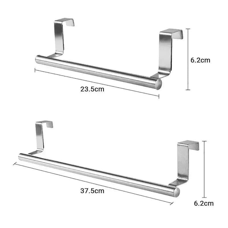 Stainless Steel Towel Bar - Durable & Rust-Resistant, available in two sizes with dimensions 23.5cm and 37.5cm, suitable for various cabinet widths.