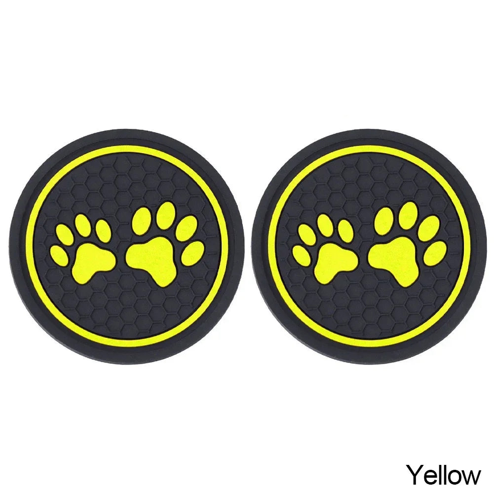 2PCS Car Coasters Paw Insert Pads