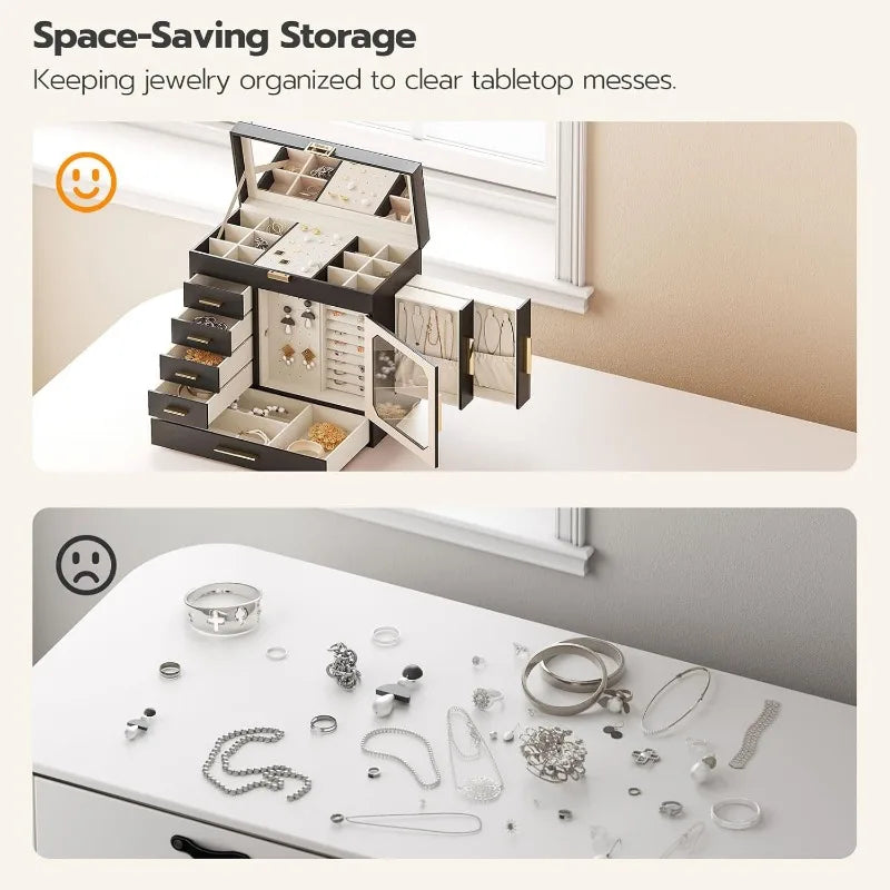 Jewelry Organizer Box with Capacious Storage Space