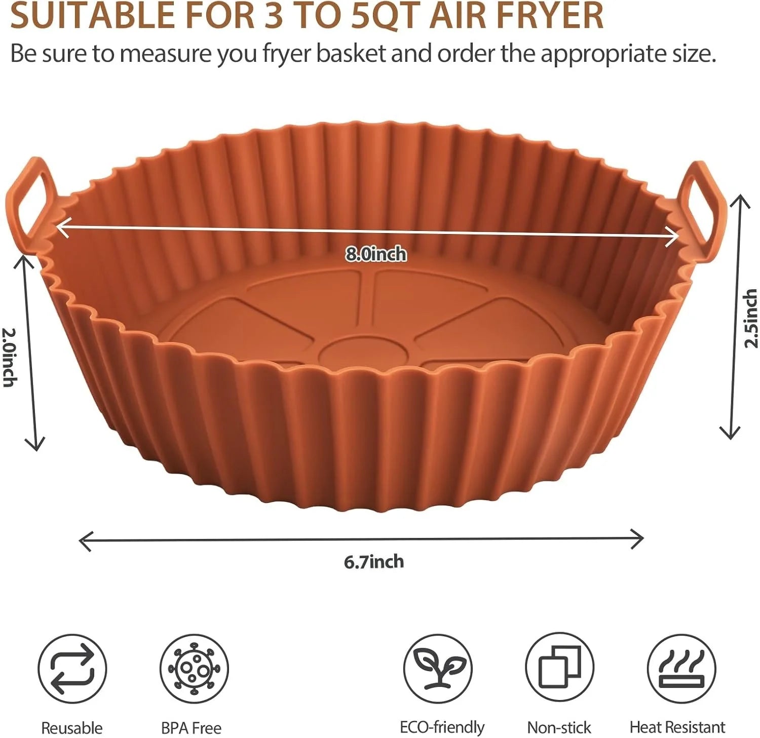 Airfryer Silicone Basket Reusable