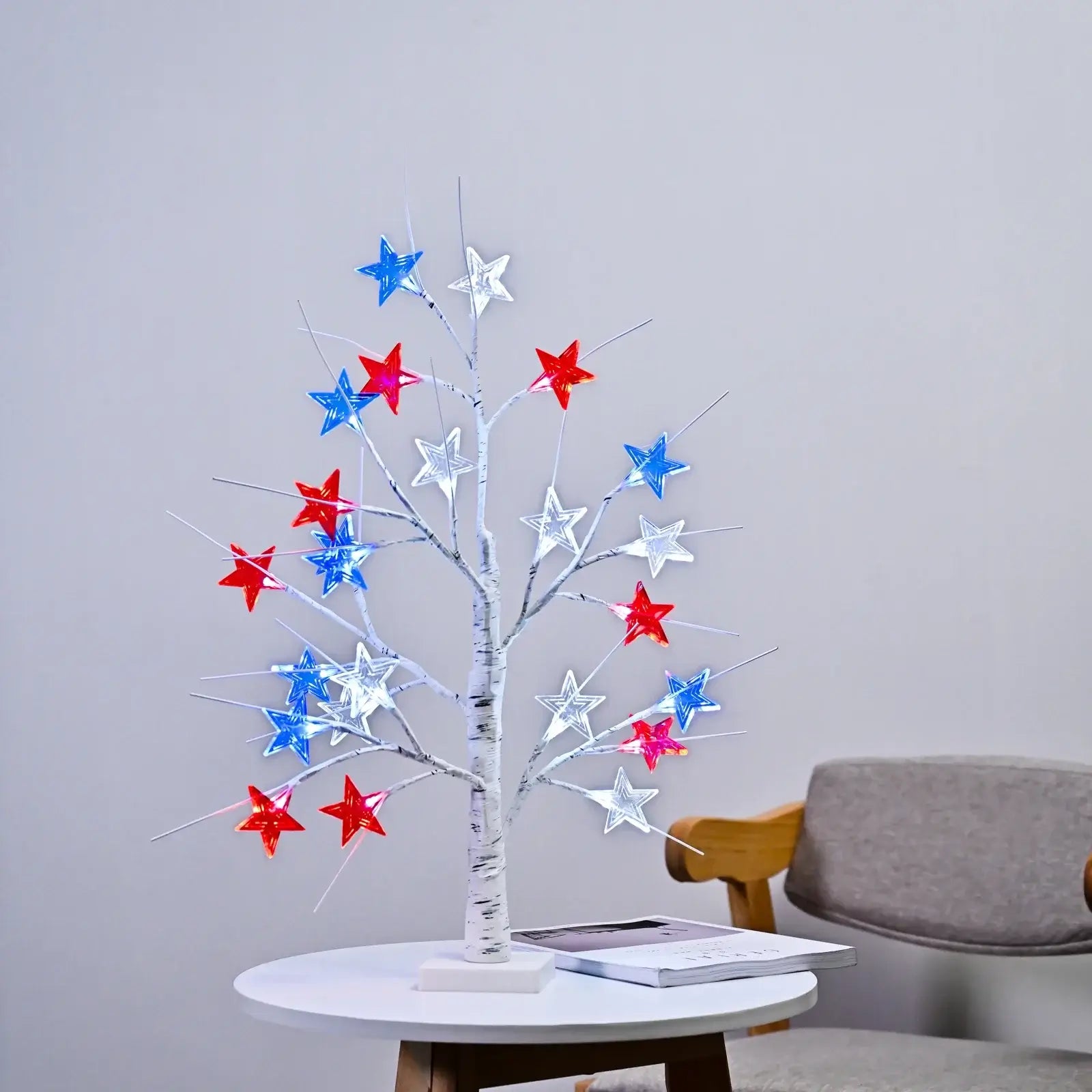 Red, White & Blue Star Tree Lights