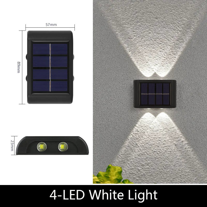 Solar LED Light, Outdoor Waterproof Wall Lamp, Dusk to Dawn Fence Lighting for Garden Courtyard Porch Walkway Camping Decor
