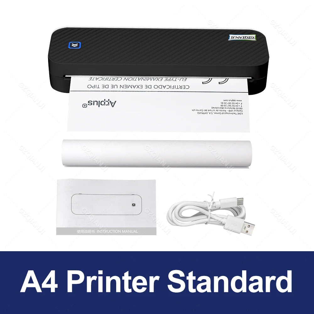 Portable A4 Thermal Printer Bluetooth Photos PDF Document Printing Machine -