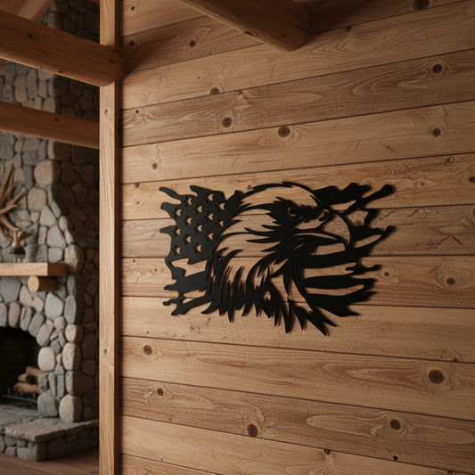 Patriotic American Flag Eagle Metal Wall Decor