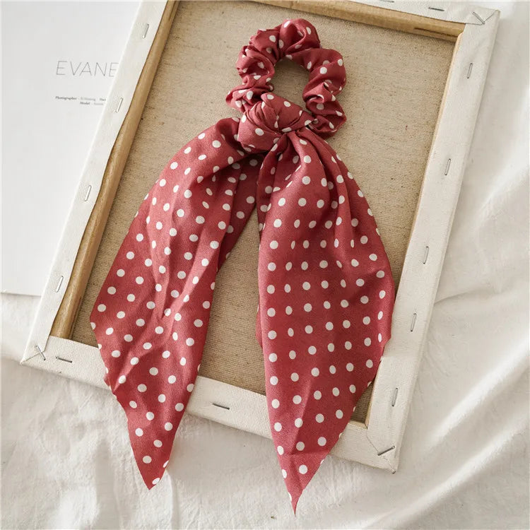 Fashion Bow Satin Long Ribbon Ponytail Scarf