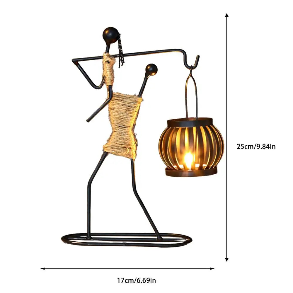 Creative African Iron Candle Holder