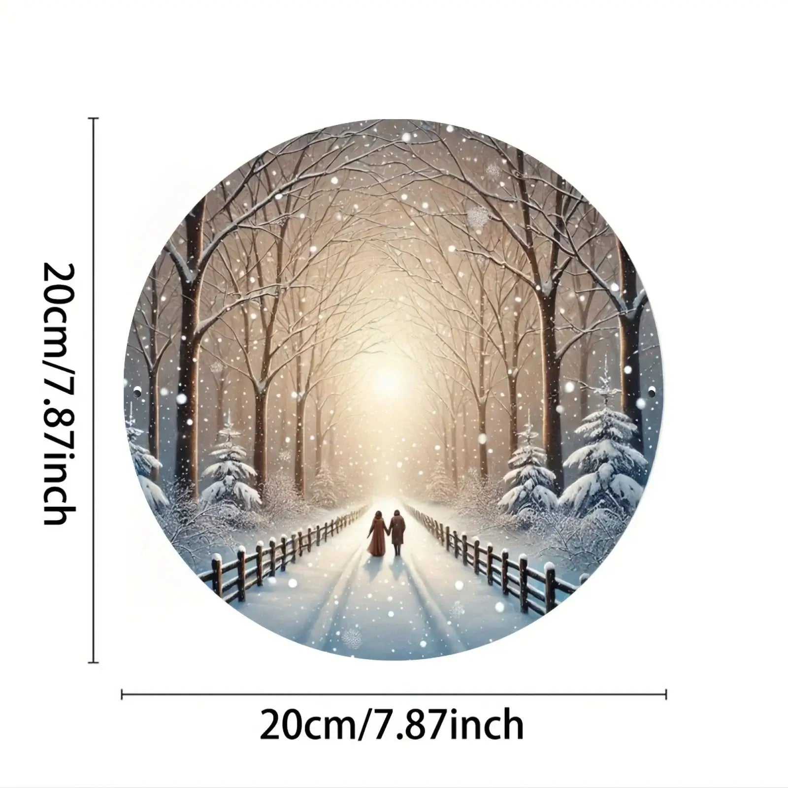 Winter Wonderland Round Metal Sign