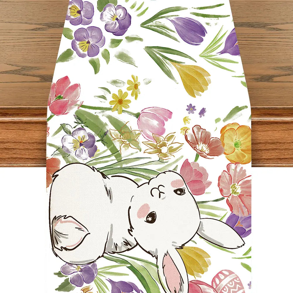 Easter Table Runner with Bunny & Eggs