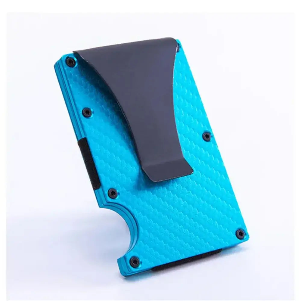 Men's Carbon Fiber Slim Metal Wallet RFID Blocking Minimalist Design with Silk Lining and Interior Slot Pocket