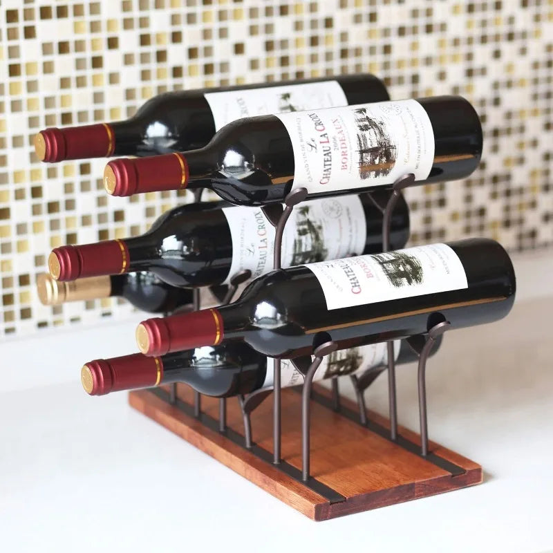 Tabletop Wooden Bottle Holder