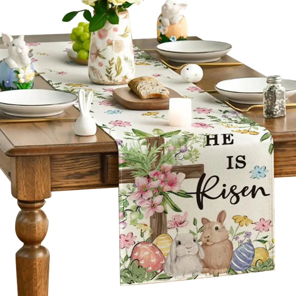Easter Table Runner with Bunny & Eggs