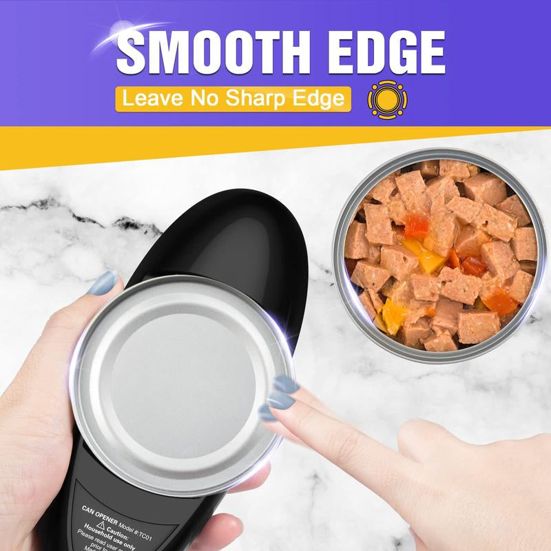 One Touch Electric Can Opener with Smooth Edge