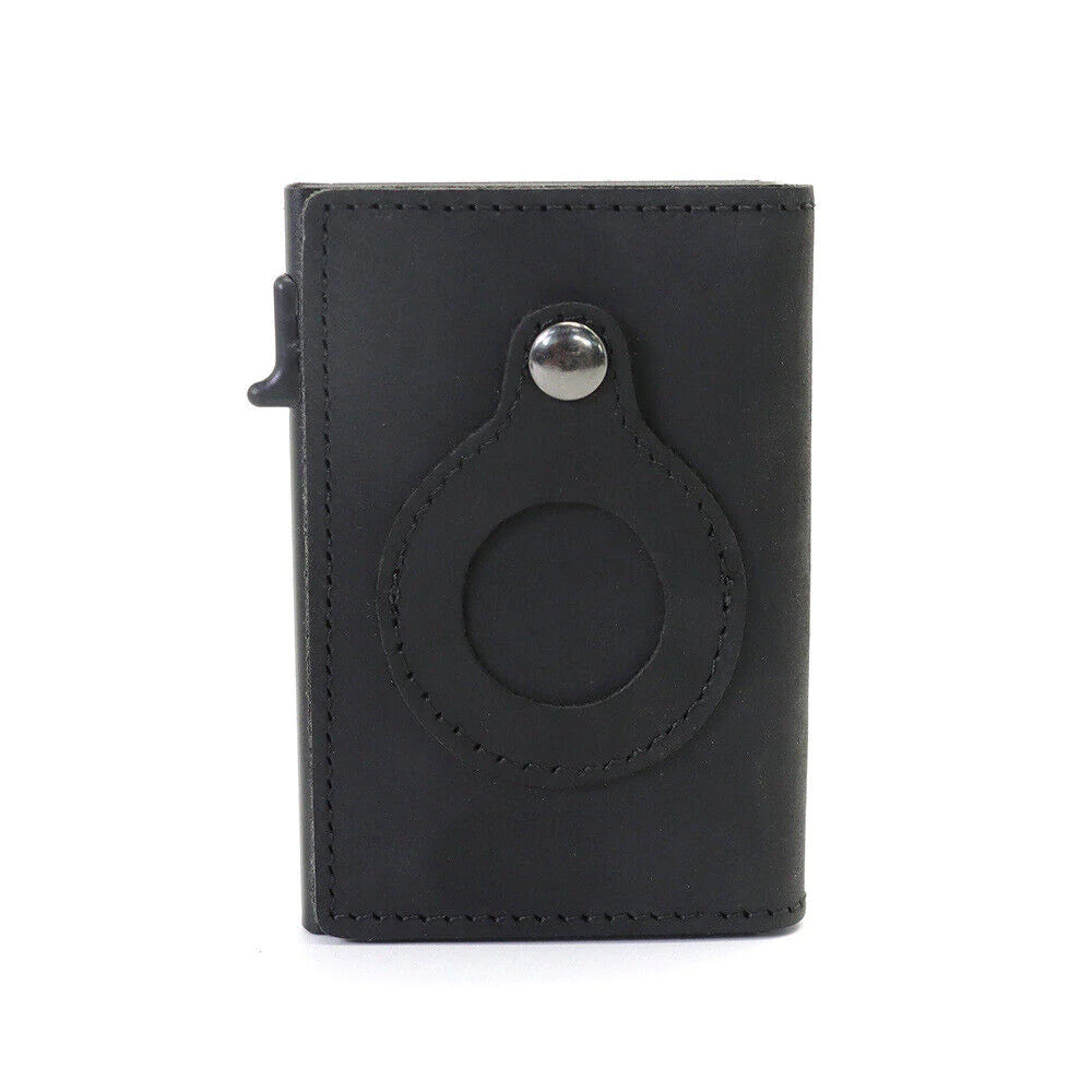 Airtag Wallet Case Genuine Leather Credit Card Holder Magnetic