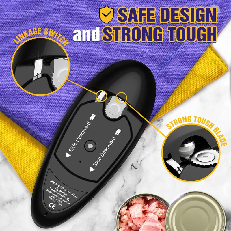 One Touch Electric Can Opener with Smooth Edge