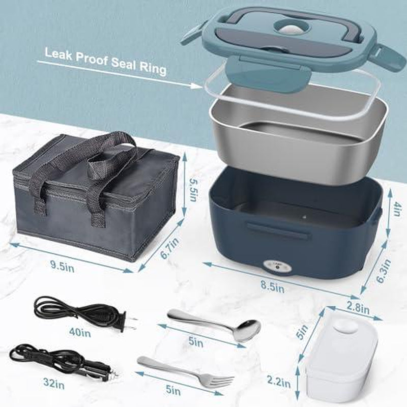 Portable Food Warmer Lunchbox for Car Truck Work with 304 Stainless Steel Container