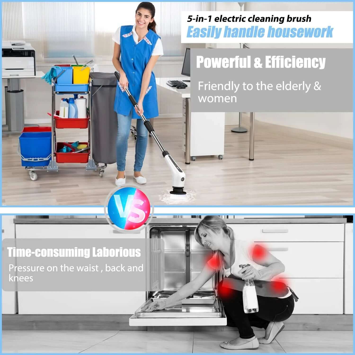 Transform Your Cleaning Game with the Flnelien Cordless Electric Spin Scrubber! 💪✨ 7 Brush Heads & 48" Extension Handle for Effortless Bathroom Cleaning! 🛁🧼 #CleanSmart #HomeHacks