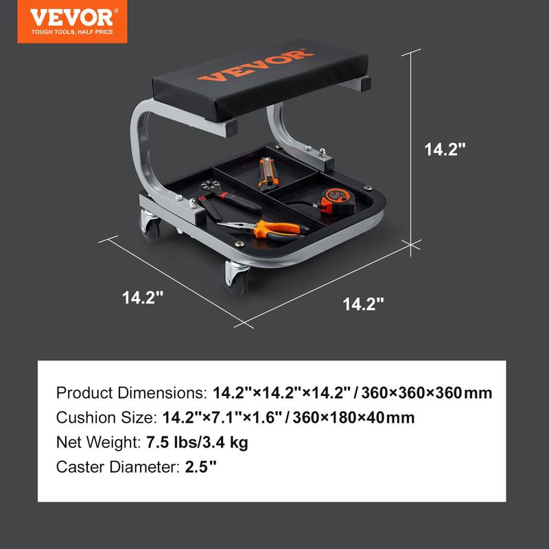 VEVOR 2 in 1 Z Creeper Seat Rolling Chair Auto Mechanics Shop Garage Work Stool