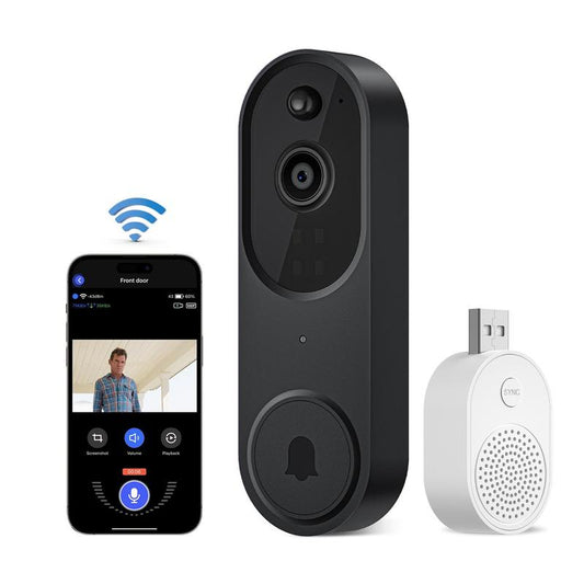 2.4G Wifi Smart Wireless Doorbell Camera for Fall Gift, 1080P Smart Ring Camera Doorbell with AI Human Detection, Motion Detector, Two-Way Audio, Night Vision, Instant Alerts, Indoor/Outdoor Surveillance Camera, Summer Safety Supplies, Camera Security