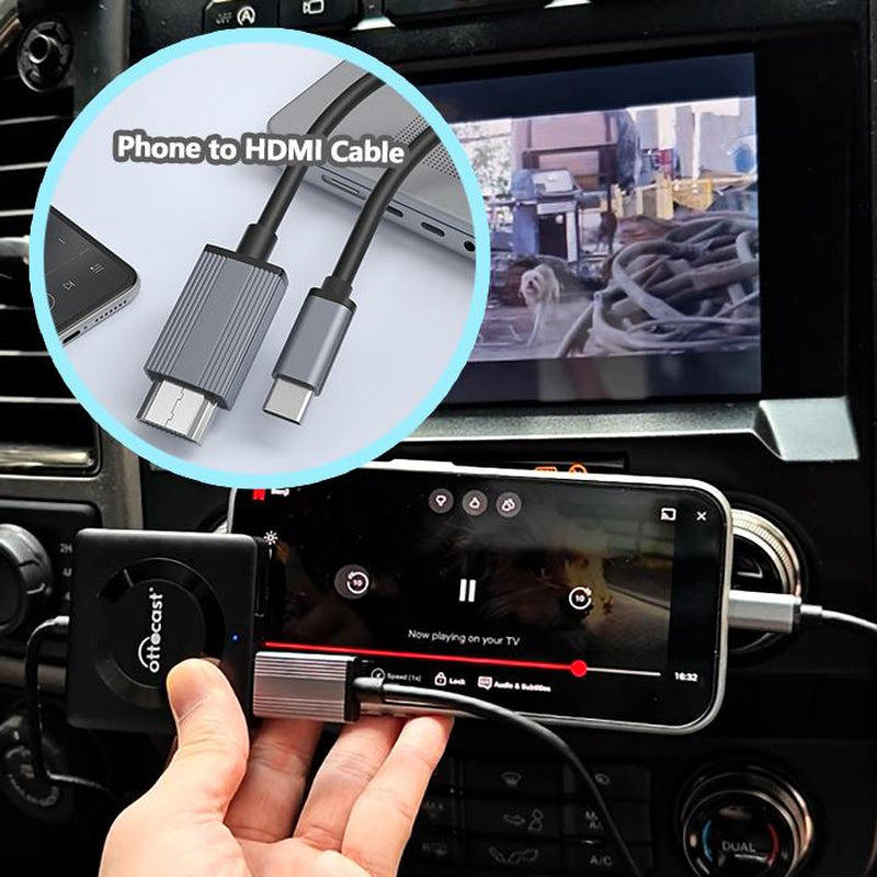 OTTOCAST Car TV Mate Pro Car Fire TV Stick/Hdmi to USB Mirroring Phone Converter Wireless Carplay Adapter for OEM Factory Wired Carplay