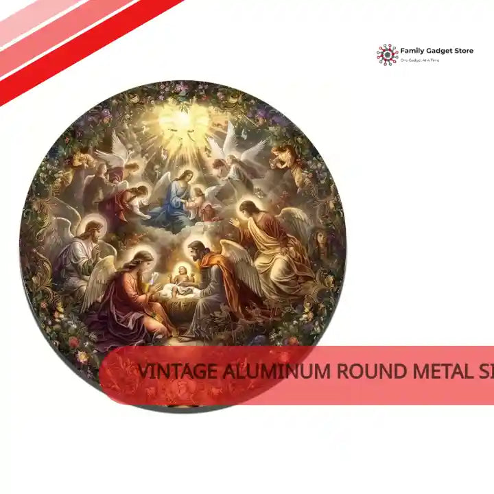 Vintage Aluminum Round Metal Sign by@Outfy