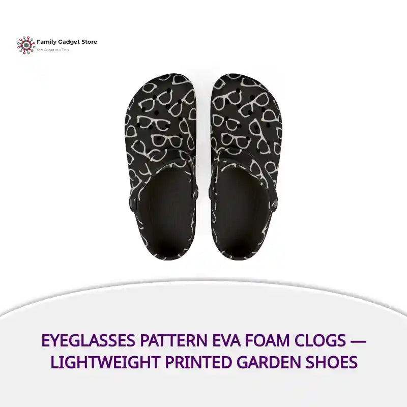 Eyeglasses Pattern EVA Foam Clogs &mdash; Lightweight Printed Garden Shoes by@Outfy