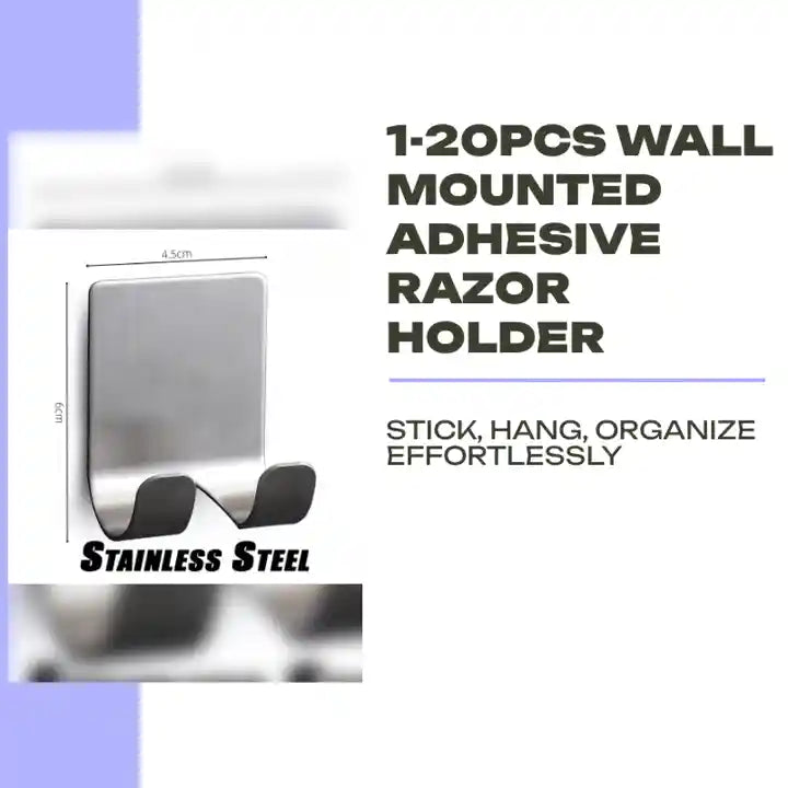 1-20PCS Wall Mounted Adhesive Razor Holder by@Outfy