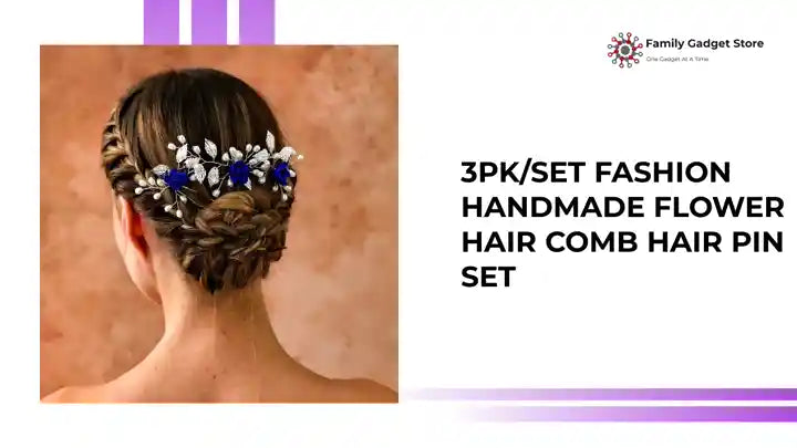 3PK/Set Fashion Handmade Flower Hair Comb Hair Pin Set by@Outfy