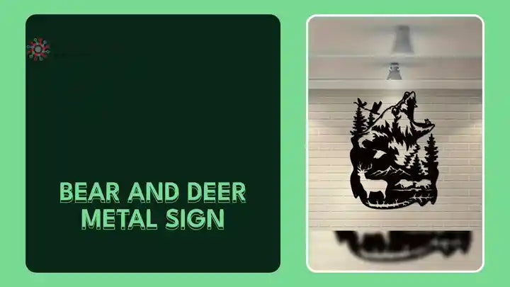 Bear And Deer Metal Sign by@Outfy