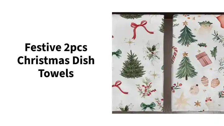 Festive 2pcs Christmas Dish Towels by@Outfy