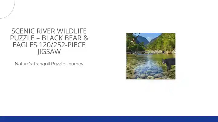 Scenic River Wildlife Puzzle &ndash; Black Bear &amp; Eagles 120/252-Piece Jigsaw by@Outfy
