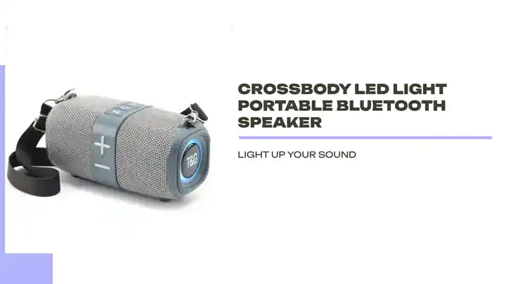 Crossbody LED light portable Bluetooth speaker by@Outfy