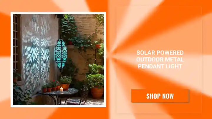 Solar Powered Outdoor Metal Pendant Light by@Outfy