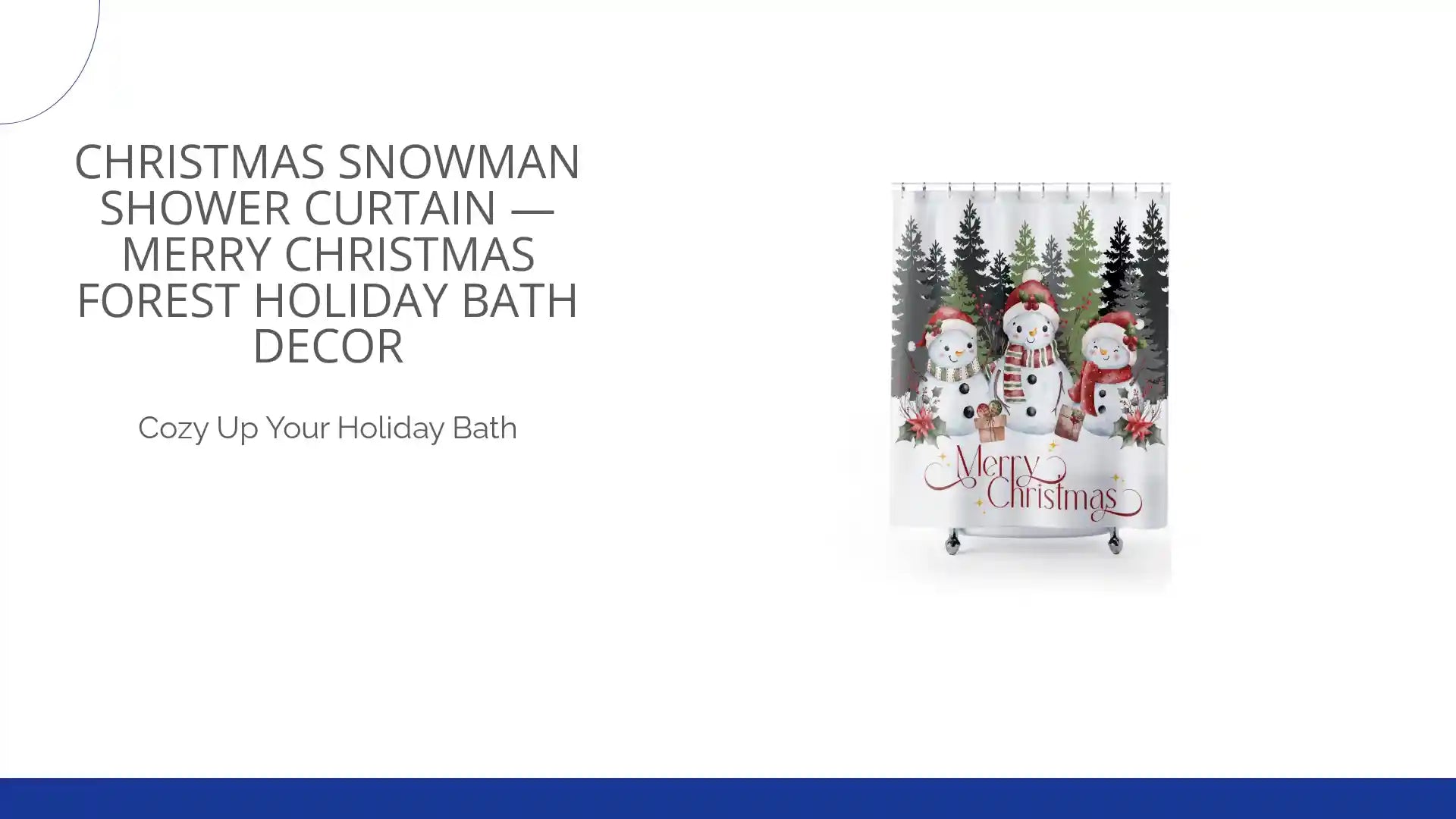 Christmas Snowman Shower Curtain &mdash; Merry Christmas Forest Holiday Bath Decor by@Outfy