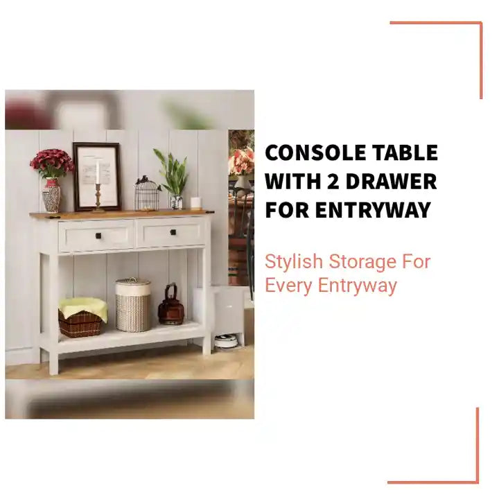Console Table with 2 Drawer for Entryway by@Outfy
