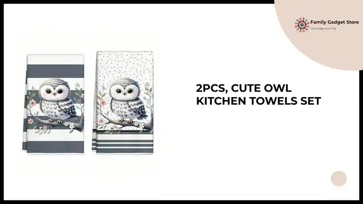 2Pcs, Cute Owl Kitchen Towels Set by@Outfy