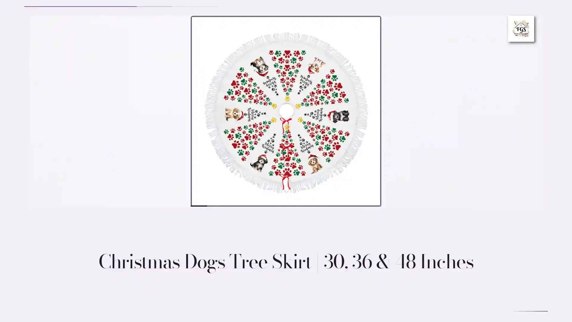 Christmas Dogs Tree Skirt | 30, 36 &amp; 48 Inches by@Outfy