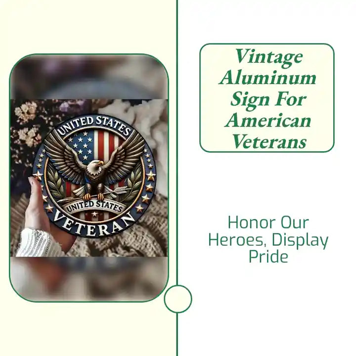 Vintage Aluminum Sign for American Veterans by@Outfy