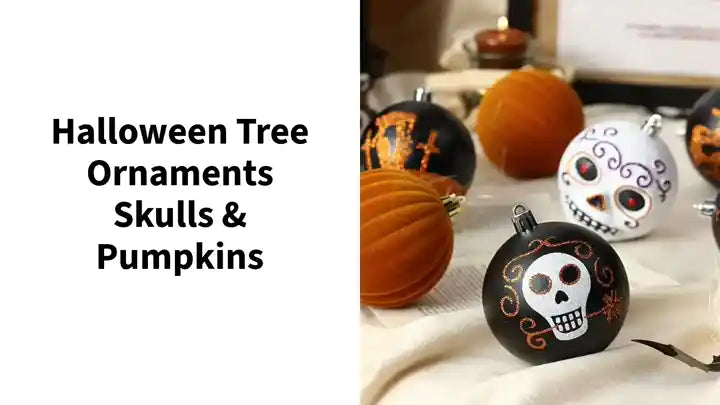 Halloween Tree Ornaments Skulls &amp; Pumpkins by@Outfy
