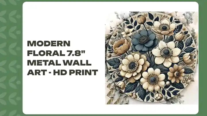 Modern Floral 7.8" Metal Wall Art - HD Print by@Outfy
