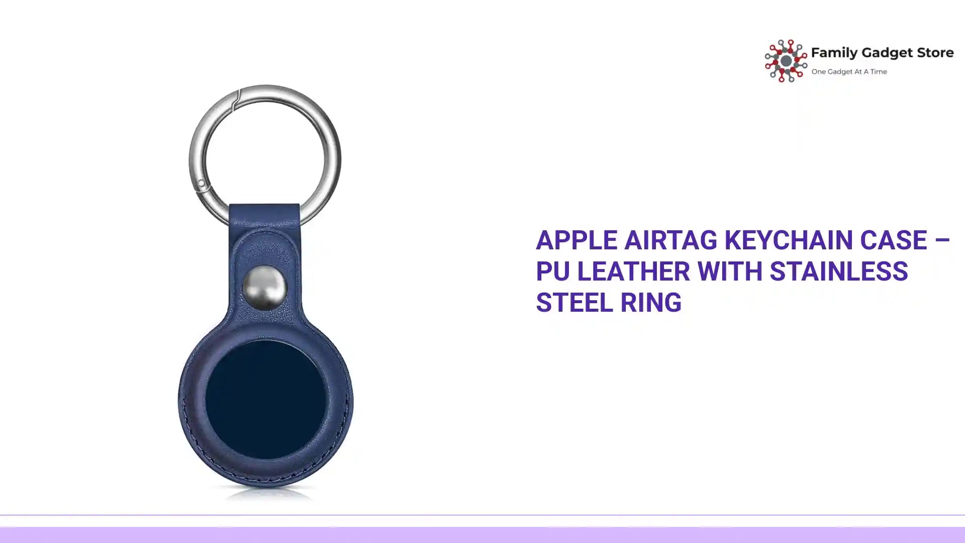 Apple AirTag Keychain Case &ndash; PU Leather with Stainless Steel Ring by@Outfy
