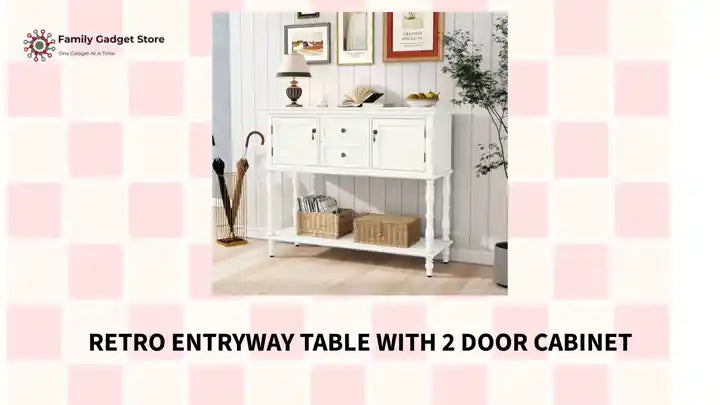 Retro Entryway Table With 2 Door Cabinet by@Outfy