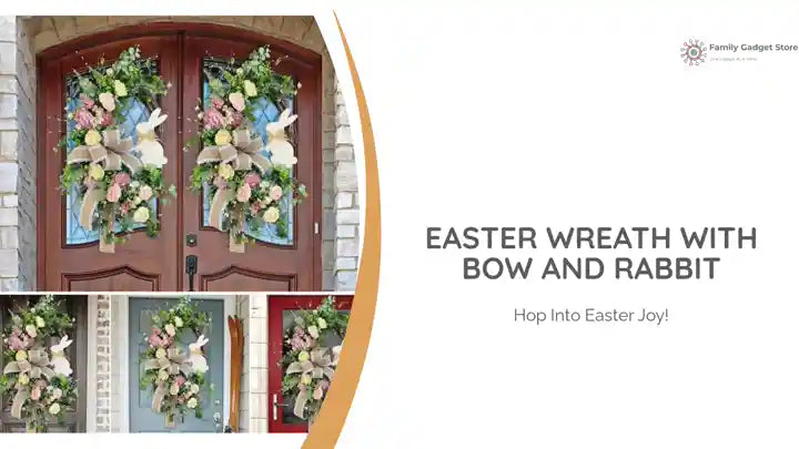 Easter Wreath with Bow and Rabbit by@Outfy